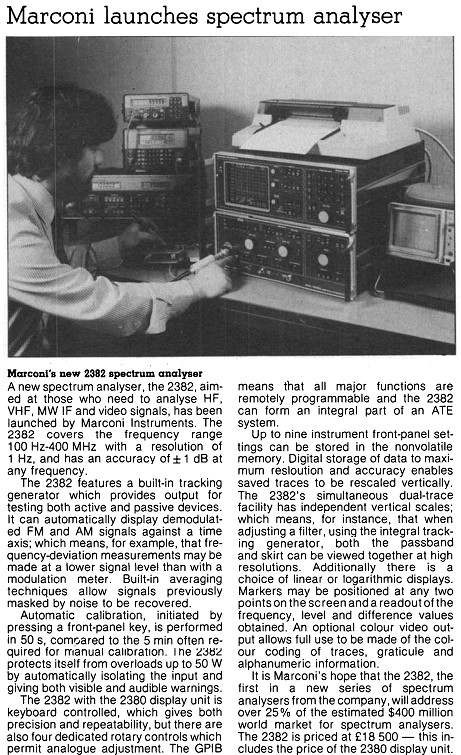 Marconi Analyzer - IEEE Comms and Power May 1985